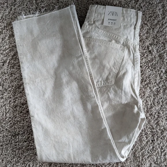 NWT Zara tie-dye cream jeans - Picture 4 of 14